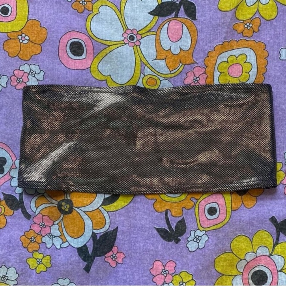 Metallic Brown Bandeau Tube Top Medium